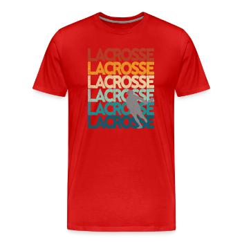 Lacrosse Retro Vintage Sunset - T-shirt bio Premium Homme - rouge - Devant - Damien (186cm)