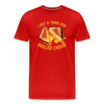 Sandwich au fromage grillé Pain grillé Nourriture drôle de dicton - T-shirt bio Premium Homme - rouge - Devant - Damien (186cm)