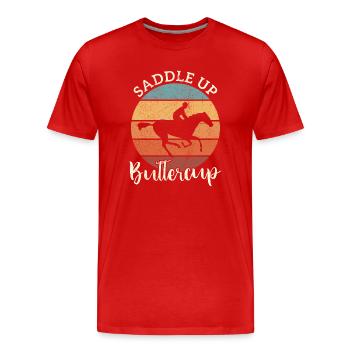Manger Dormir Chevaux de course Répéter Cavalier Cheval - T-shirt bio Premium Homme - rouge - Devant - Damien (186cm)