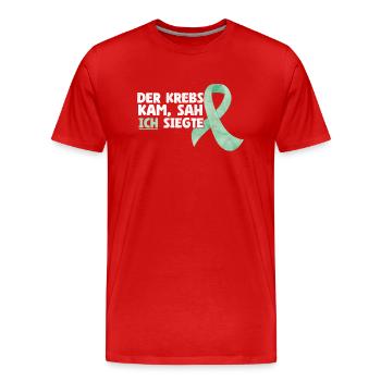 The Cancer Came Saw I Won Battle Awareness - Men's Premium Organic T-Shirt - red - Front - Damien (186cm)