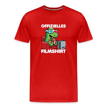 Chemise officielle du film Movie Fans Cineastes T-Rex - T-shirt bio Premium Homme - rouge - Devant - Damien (186cm)