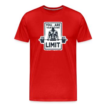 Kraftsport Sport Spruch du bist dein limit Mindset - Männer Premium Bio T-Shirt - Rot - Vorne - Damien (186cm)