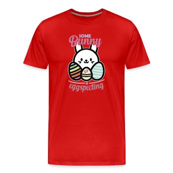 Ostern Schwangerschaft Ankündigung Ostereier - Männer Premium Bio T-Shirt - Rot - Vorne - Damien (186cm)