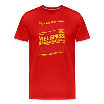 Je suis à la retraite, tu n’es pas drôle, retraité, - T-shirt bio Premium Homme - rouge - Devant - Damien (186cm)
