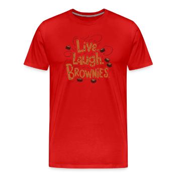 Live Laugh Brownies pour les amateurs de brownies drôle - T-shirt bio Premium Homme - rouge - Devant - Damien (186cm)