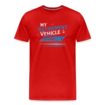 Mein Ruhestandsfahrzeug Yacht Mama Papa Schifffahrt - Männer Premium Bio T-Shirt - Rot - Vorne - Damien (186cm)