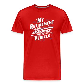 Mein Ruhestandsfahrzeug Yacht Mama Papa Schifffahrt - Männer Premium Bio T-Shirt - Rot - Vorne - Damien (186cm)
