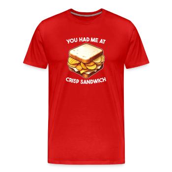 You had me at Crisp Sandwich English - Men's Premium Organic T-Shirt - red - Front - Damien (186cm)