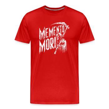 Memento Mori Reaper Stoische lateinische Philosophie - Männer Premium Bio T-Shirt - Rot - Vorne - Damien (186cm)