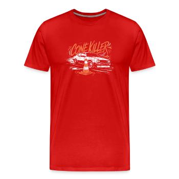 Lustiger Autocross Cone Killer Motorsport Rennfahren - Männer Premium Bio T-Shirt - Rot - Vorne - Damien (186cm)