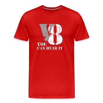 Moteur Vintage Moteur V8 Muscle Car Puissance en chevaux - T-shirt bio Premium Homme - rouge - Devant - Damien (186cm)