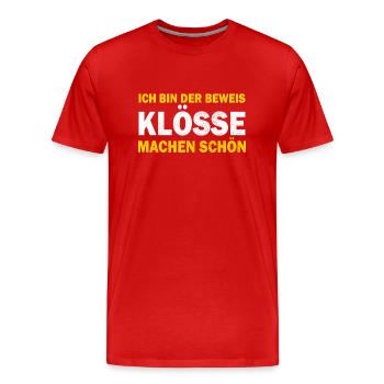 Cuisine allemande, boulettes, Thuringe, dialecte - T-shirt bio Premium Homme - rouge - Devant - Damien (186cm)