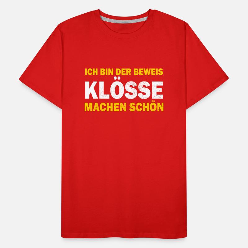 German food, dumplings, Thuringia, dialect Men's Premium Organic T-Shirt