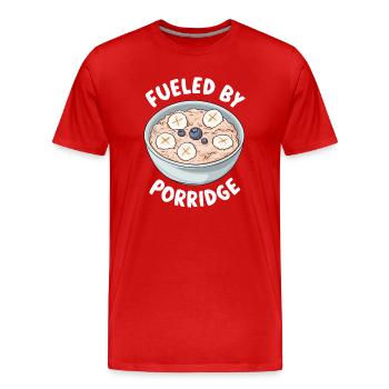 Lustiger Porridge Gesundes Essen Haferflocken Frühstück - Männer Premium Bio T-Shirt - Rot - Vorne - Damien (186cm)