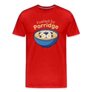 Lustiger Porridge Gesundes Essen Haferflocken Frühstück - Männer Premium Bio T-Shirt - Rot - Vorne - Damien (186cm)