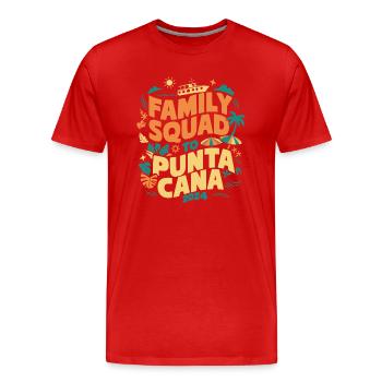 Escouade de vacances en famille Punta Cana 2024 vacances d’été - T-shirt bio Premium Homme - rouge - Devant - Damien (186cm)