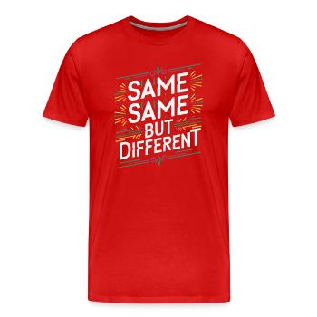 Same Same But different Thailand Traveler Backpack - Men's Premium Organic T-Shirt - red - Front - Damien (186cm)