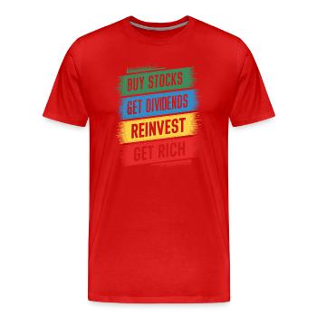 Lustige finanzielle Unabhängigkeit von Dividendeninvestoren - Männer Premium Bio T-Shirt - Rot - Vorne - Damien (186cm)