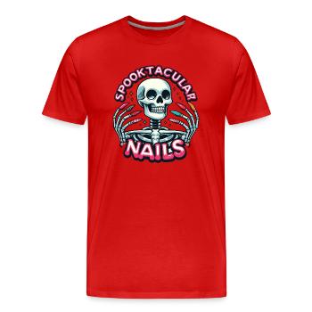 Spooktacular Nails Nail Tech Esthéticienne Nail Tech - T-shirt bio Premium Homme - rouge - Devant - Damien (186cm)