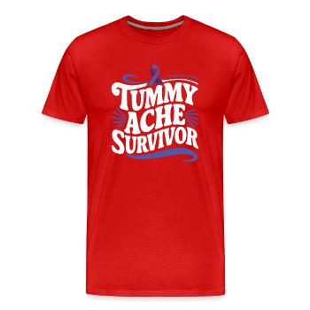 Mal de ventre survivant du syndrome de l’intestin Awarenes - T-shirt bio Premium Homme - rouge - Devant - Damien (186cm)