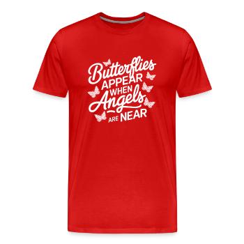 Butterflies appear when angels are near - Men's Premium Organic T-Shirt - red - Front - Damien (186cm)