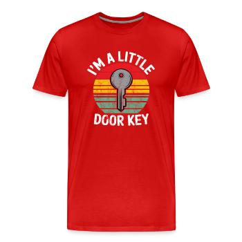 Je suis une petite clé de porte drôle jeu de mots humour humour - T-shirt bio Premium Homme - rouge - Devant - Damien (186cm)