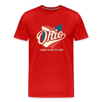 Ohio Un endroit idéal pour laisser Funny Ohio Meme - T-shirt bio Premium Homme - rouge - Devant - Damien (186cm)