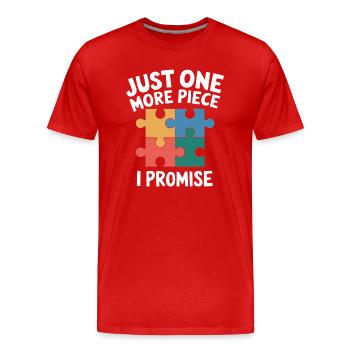 Juste une pièce de plus I Promise Funny Jigsaw Puzzle - T-shirt bio Premium Homme - rouge - Devant - Damien (186cm)