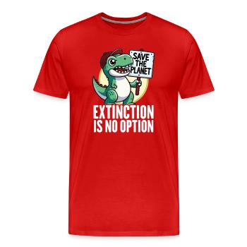L’extinction n’est pas une option Dinosaure Environnement - T-shirt bio Premium Homme - rouge - Devant - Damien (186cm)