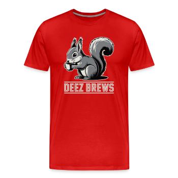 Deez Braut Lustiges Eichhörnchen Kaffee Liebhaber Wortspiel - Männer Premium Bio T-Shirt - Rot - Vorne - Damien (186cm)