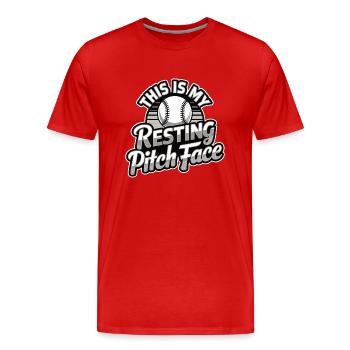 This is my resting Pitch Face Funny Baseball Pun - Men's Premium Organic T-Shirt - red - Front - Damien (186cm)