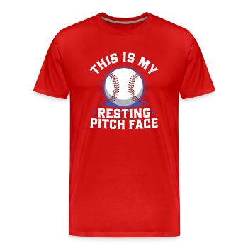 This is my resting Pitch Face Funny Baseball Pun - Men's Premium Organic T-Shirt - red - Front - Damien (186cm)