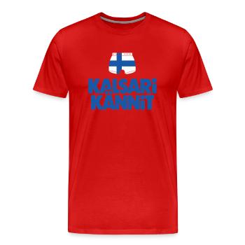 Kalsarikännit Bier trinken in Boxershorts Lustig Finnisch - Männer Premium Bio T-Shirt - Rot - Vorne - Damien (186cm)