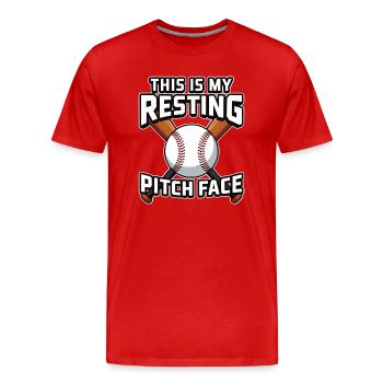This is my resting Pitch Face Funny Baseball Pun - Men's Premium Organic T-Shirt - red - Front - Damien (186cm)