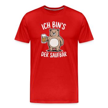 Ich bins der Saufbär Saufen Bier Alkohol Party - T-shirt bio Premium Homme - rouge - Devant - Damien (186cm)