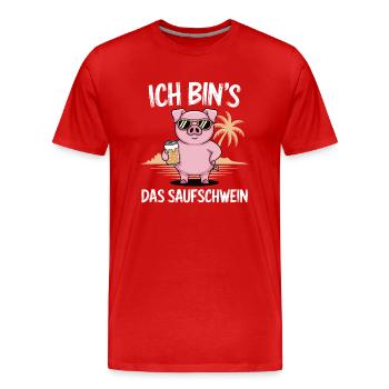 C’est moi l’alcool cochon buvant de la bière alcool fête - T-shirt bio Premium Homme - rouge - Devant - Damien (186cm)