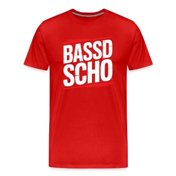 Bassd scho – Culte franconien prononçant le dialecte Frängi - T-shirt bio Premium Homme - rouge - Devant - Damien (186cm)