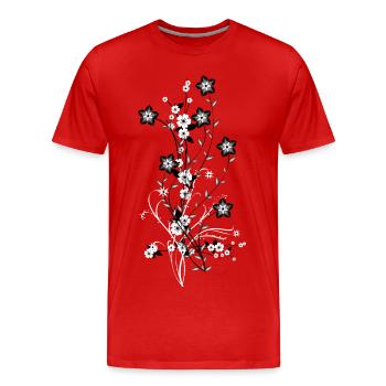 Fleurs éclatantes de contraste absolu - T-shirt bio Premium Homme - rouge - Devant - Damien (186cm)