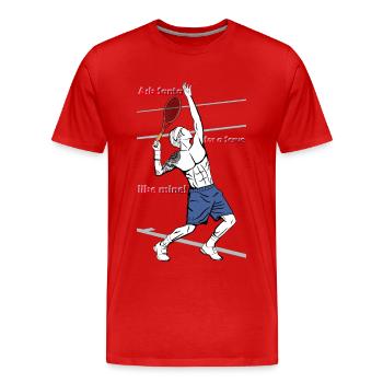 Tenns Serve propulsé par SJ Sports - T-shirt bio Premium Homme - rouge - Devant - Damien (186cm)
