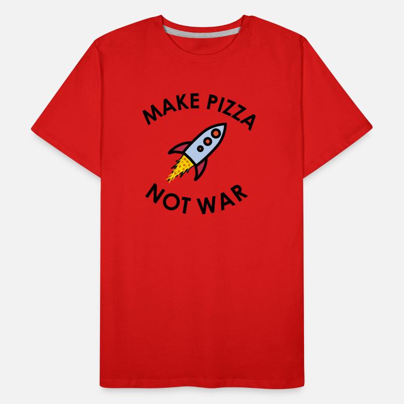 Make Pizza not War Männer Premium Bio T-Shirt