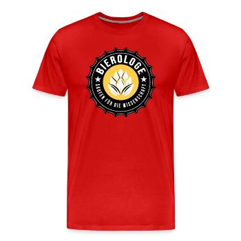 bier biergarten trinkspruch bierologe - Männer Premium Bio T-Shirt - Rot - Vorne - Damien (186cm)