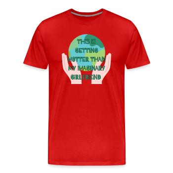 Stop global warming - Men's Premium Organic T-Shirt - red - Front - Damien (186cm)