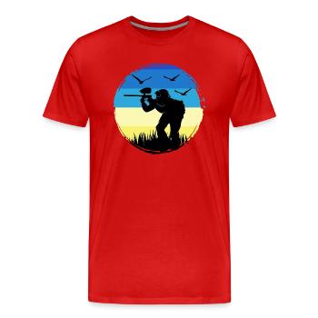 Paintball Gotcha Paintballspieler painter - Männer Premium Bio T-Shirt - Rot - Vorne - Damien (186cm)