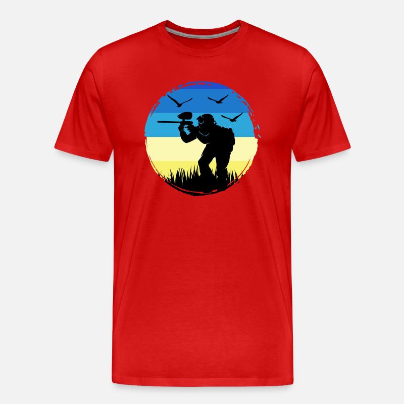 Paintball Gotcha Paintballspieler painter - Männer Premium Bio T-Shirt - Rot
