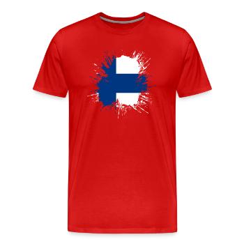 Finnland Flagge Suomi Finnische Fahne Used Look - Männer Premium Bio T-Shirt - Rot - Vorne - Damien (186cm)