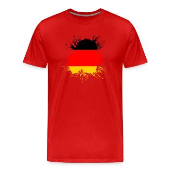 Drapeau Allemagne Drapeau allemand utilisé look home - T-shirt bio Premium Homme - rouge - Devant - Damien (186cm)