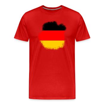 Drapeau de l’Allemagne Drapeau allemand Utilisé Look Homeland - T-shirt bio Premium Homme - rouge - Devant - Damien (186cm)