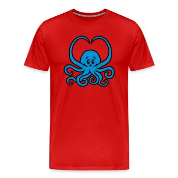 Coeur Squid - T-shirt bio Premium Homme - rouge - Devant - Damien (186cm)