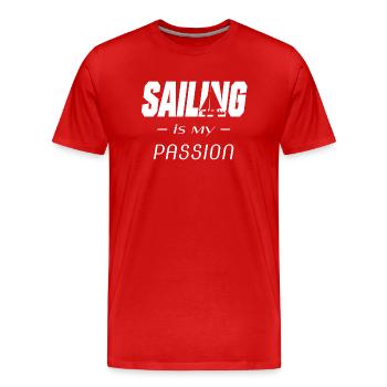 segeln sailing segelboot - Männer Premium Bio T-Shirt - Rot - Vorne - Damien (186cm)