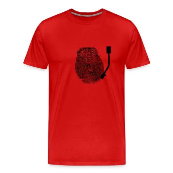 DJ Fingerprint - Men's Premium Organic T-Shirt - red - Front - Damien (186cm)